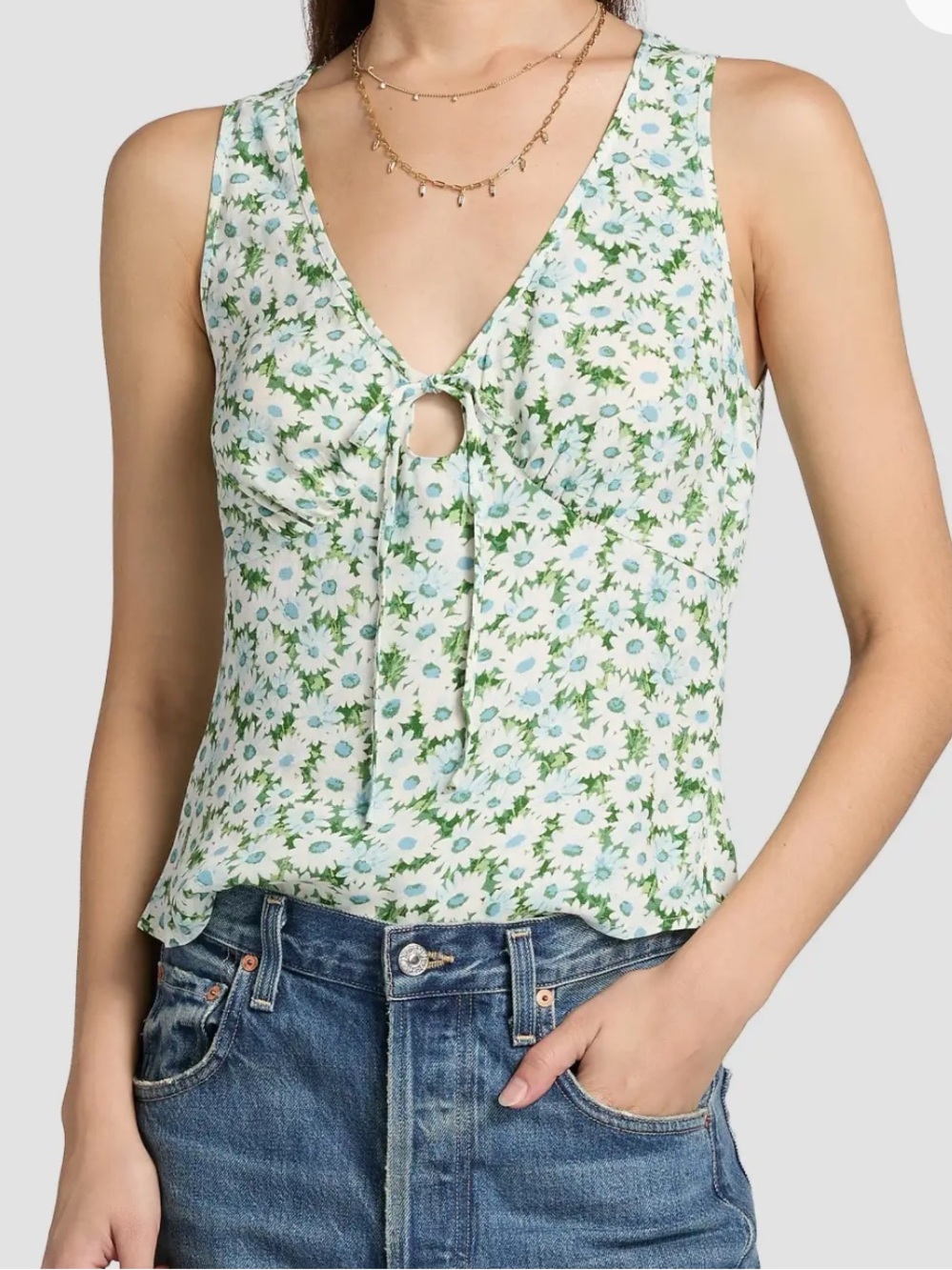 NWT Current on Website Reformation Miri Floral Tie-Front Top Sz 2